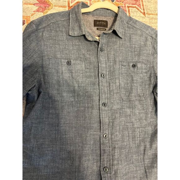 Jachs ladies medium chambray‎ denim button up top classic western preppy spring - Picture 7 of 10